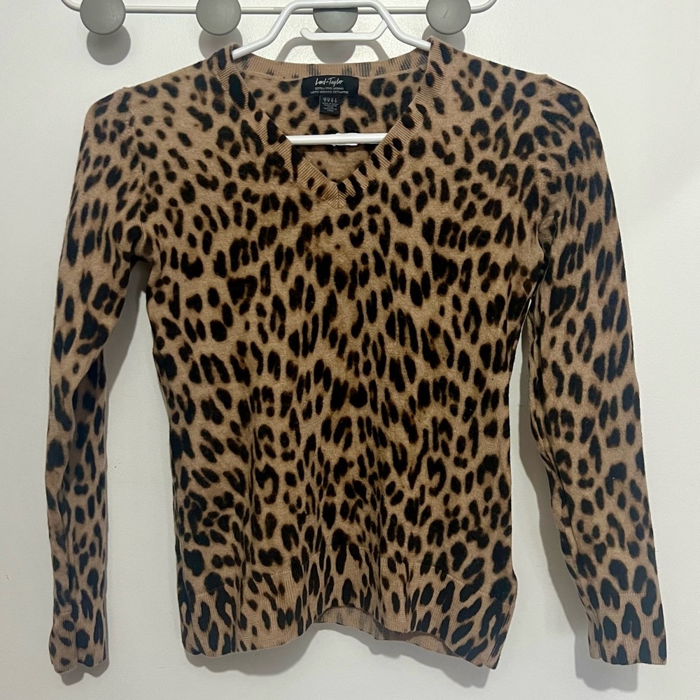 Leopard print merino sweater